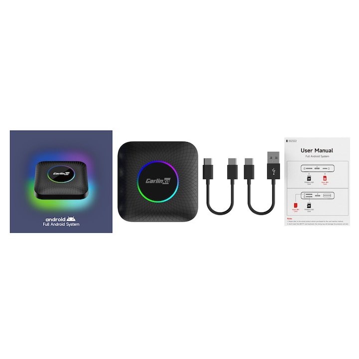 2026 Carlinkit Mini Wireless CarPlay Adapter, suportă sistemul Android 13.0, conectare wireless 8G/64G, compatibil cu Apple CarPlay și Android Auto.