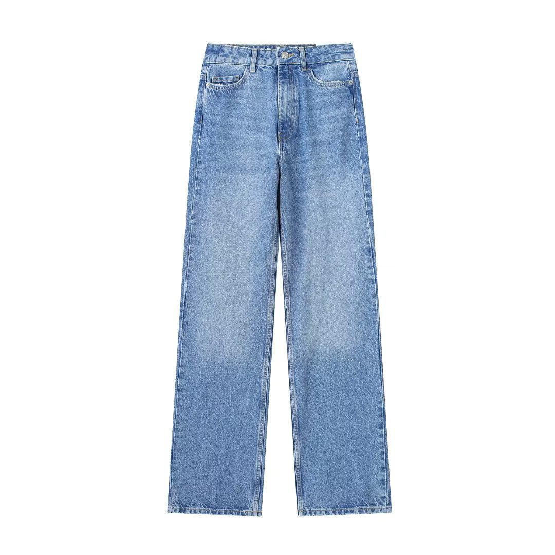 Women's high waist straight jeans