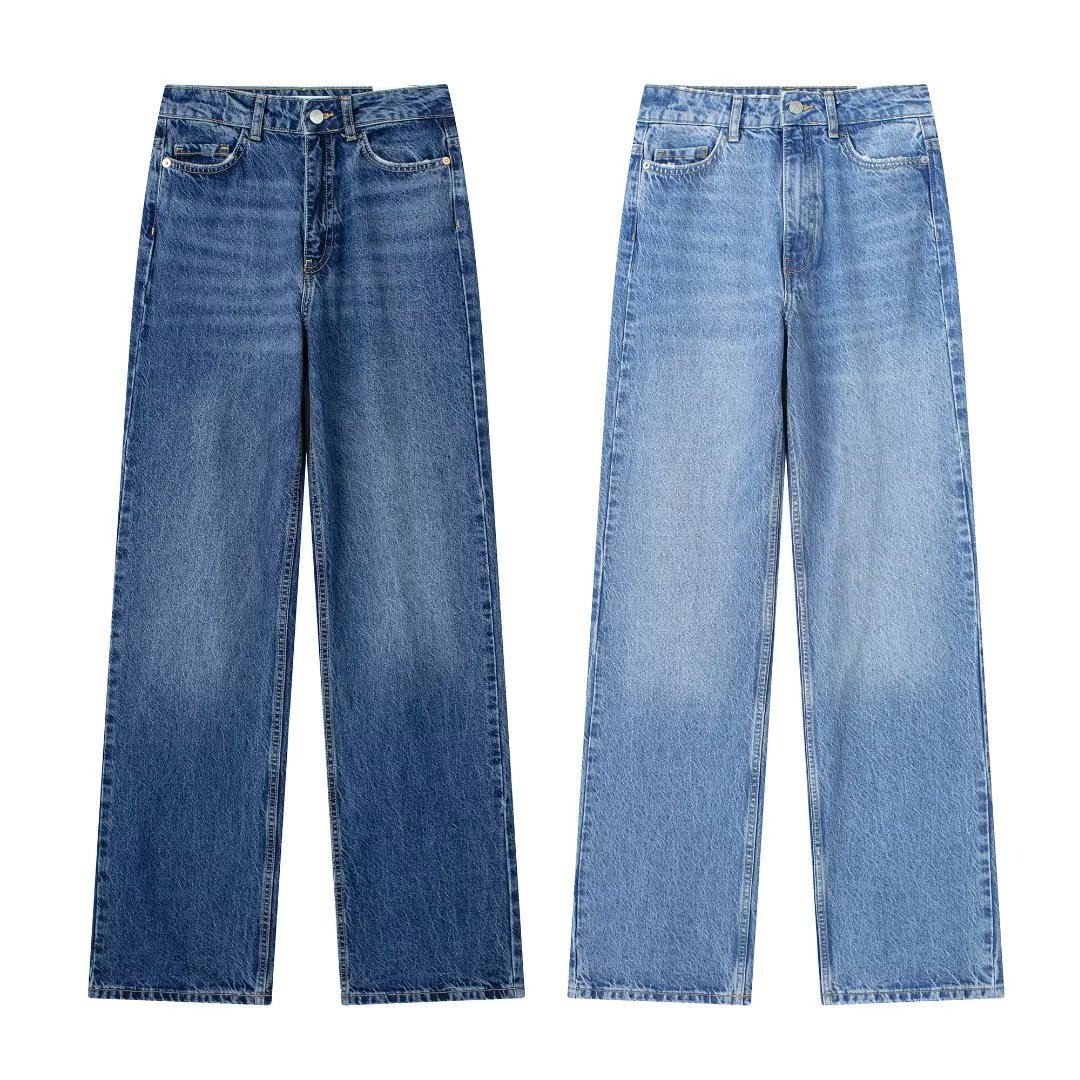 Women's high waist straight jeans