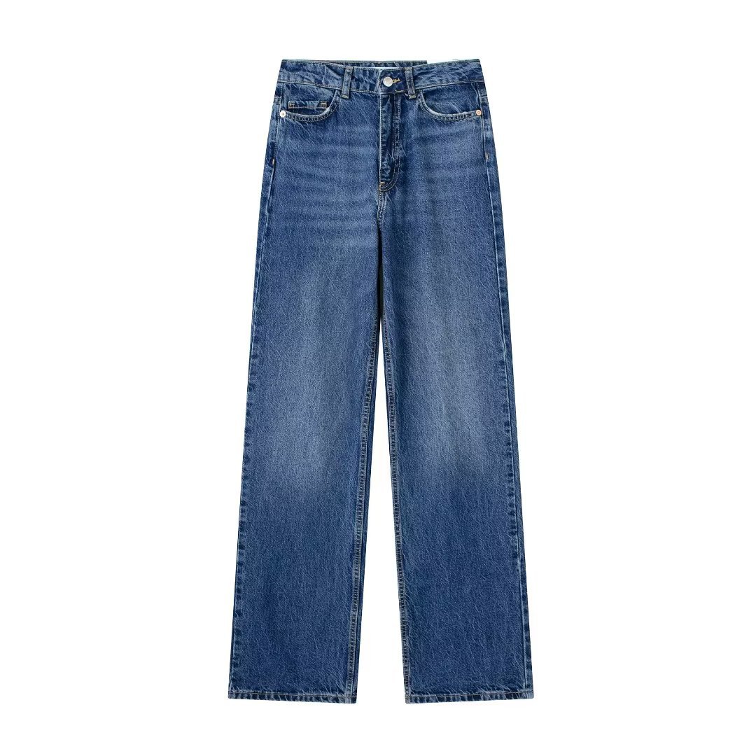 Women's high waist straight jeans