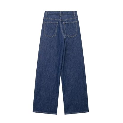 Women's Double Breasted High Rise Wide Leg Jeans