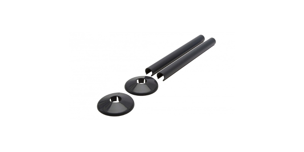 15mm Pipe Pack Anthracite 2 Collars 2 Covers
