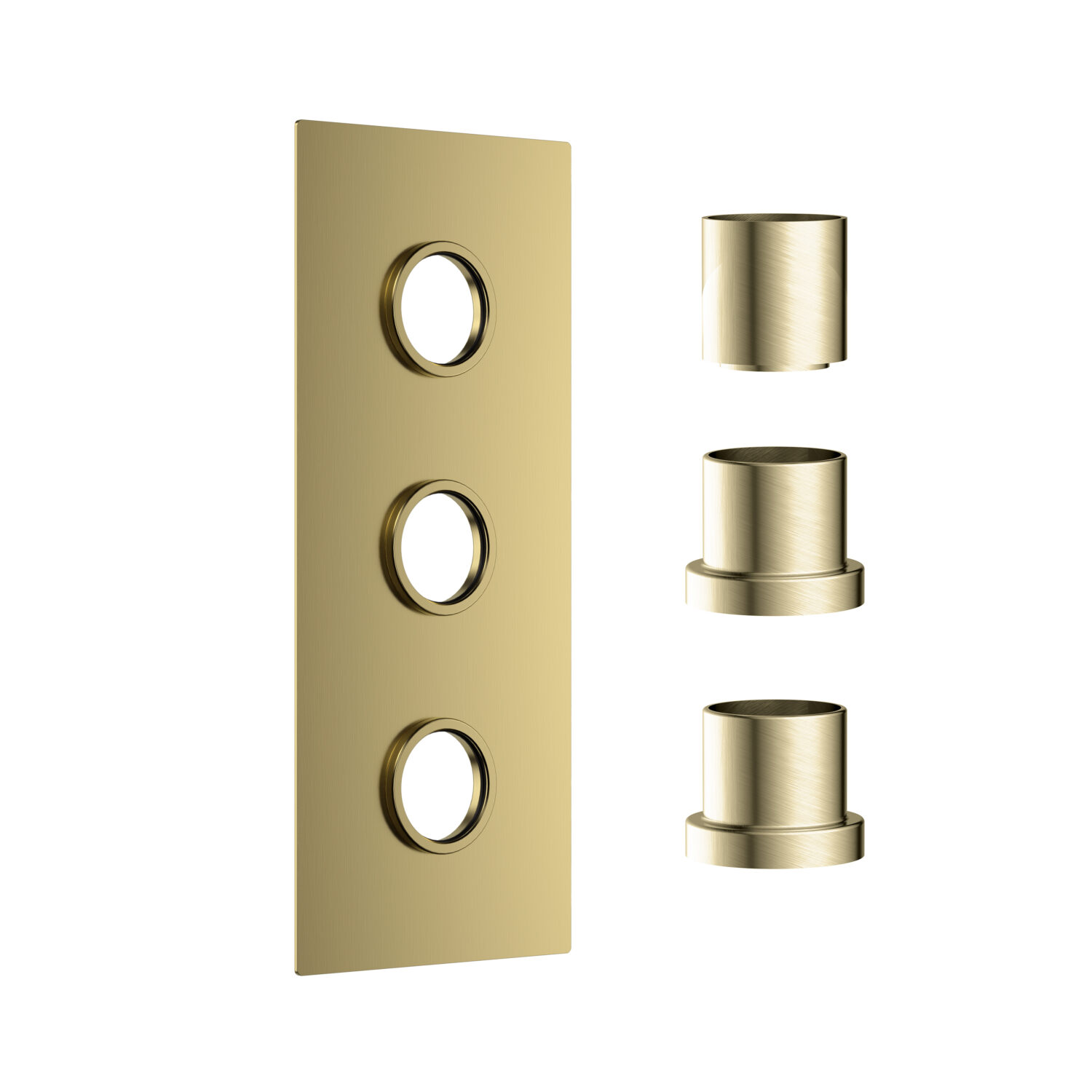 Concealed Plate with Sleeves (3 Outlet) Brushed brass
