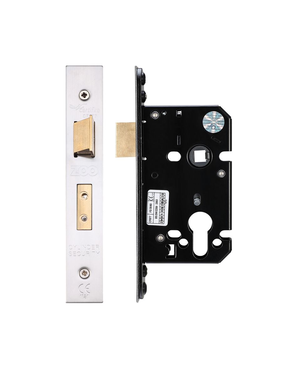 Euro Profile Sash Lock - 64mm C/W Stainless Steel Forend and
Strike