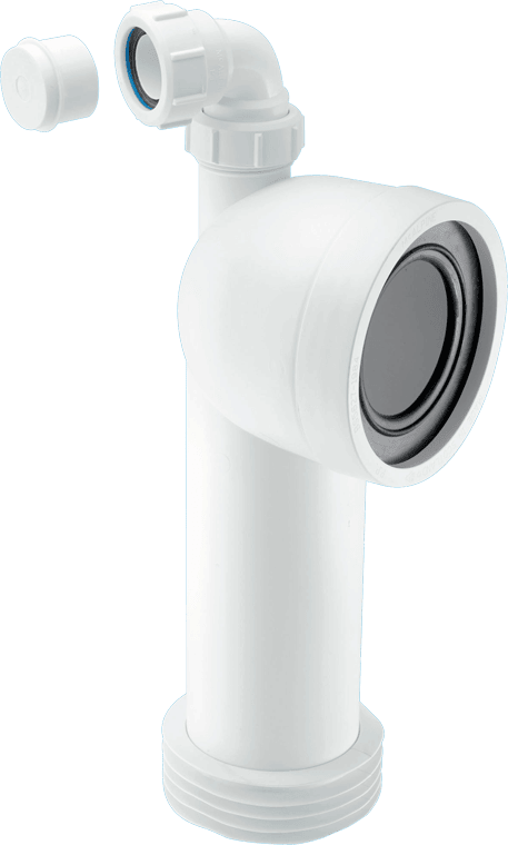 McAlpine 4" Rigid WC Connector Elbow Adj Length With Vent Boss
