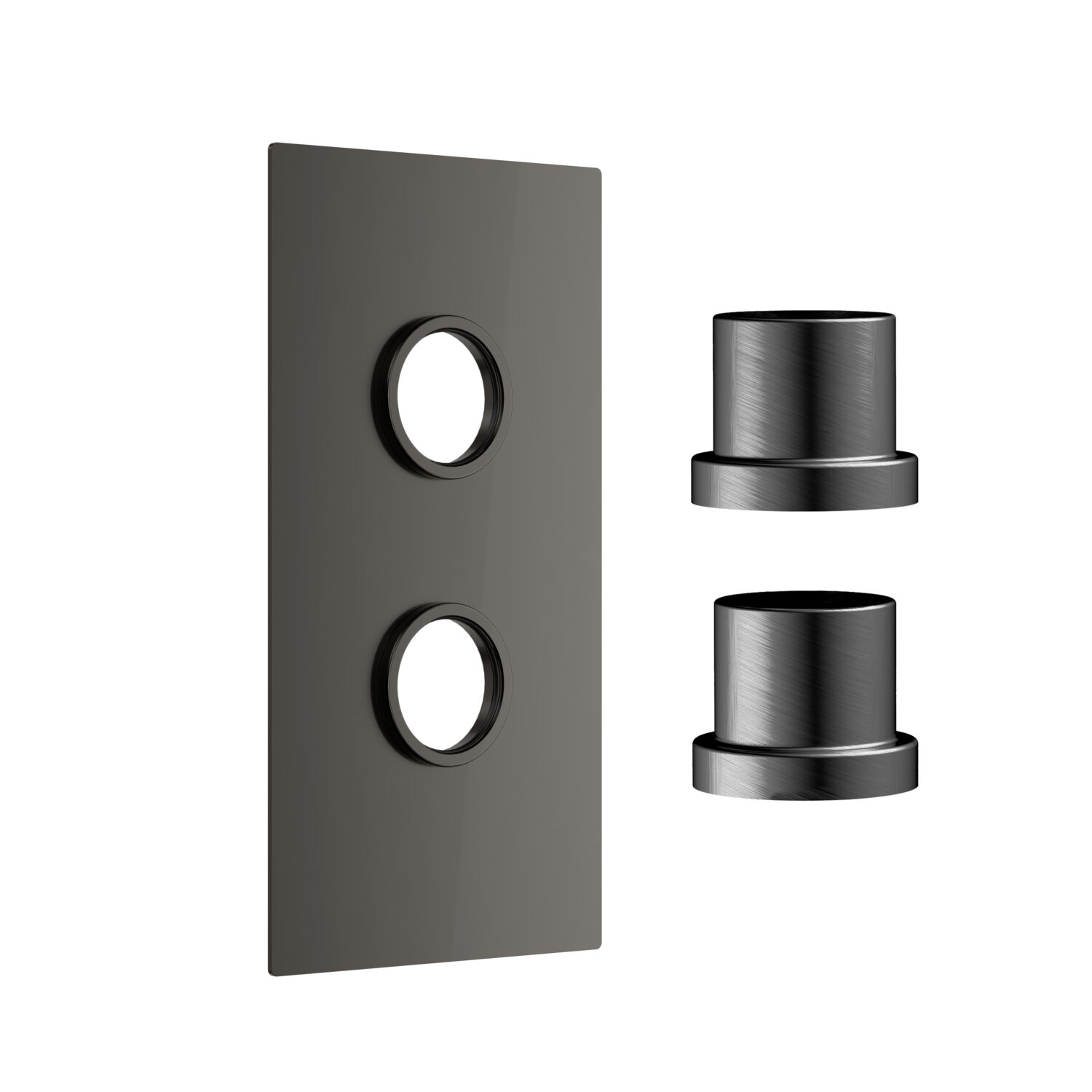 Concealed Plate with Sleeves (2 Outlet) Gunmetal