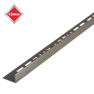 12mm L Shaped Pro Plus S/Steel Effect Trim