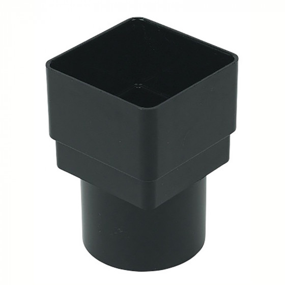 65mm Rainwater Square/Round Downpipe Adapter Black