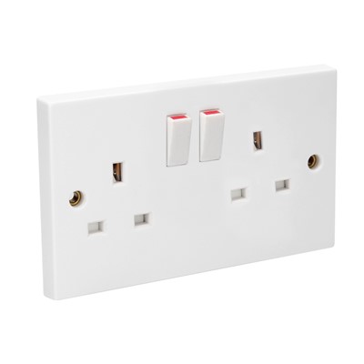 2 Gang Switched Socket 13Amp - Economy