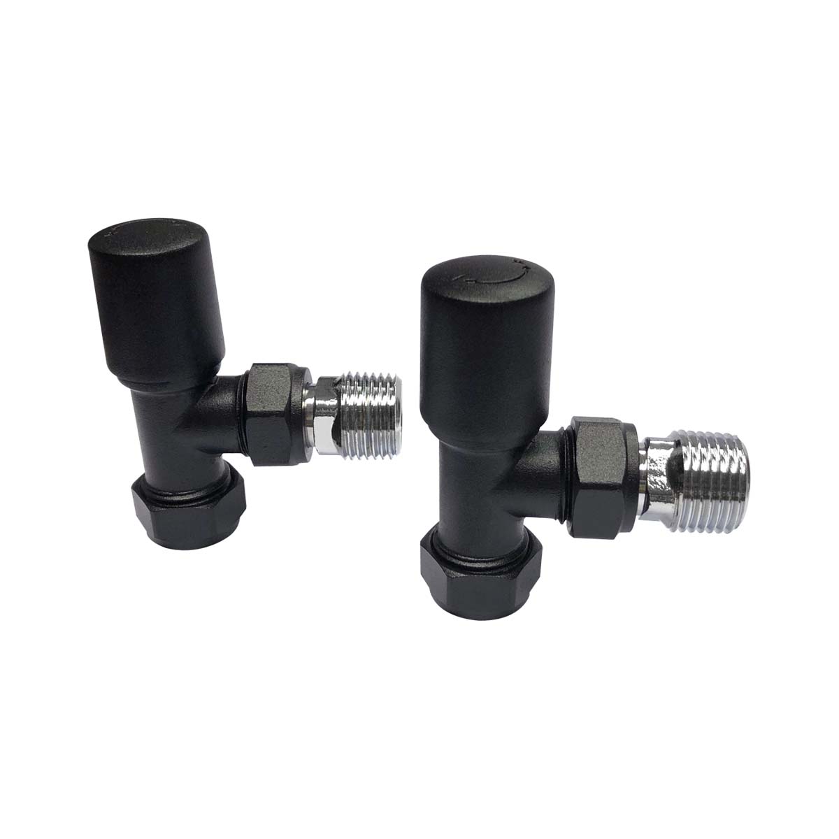 Towel Rail Valves Angled (Pair) Black