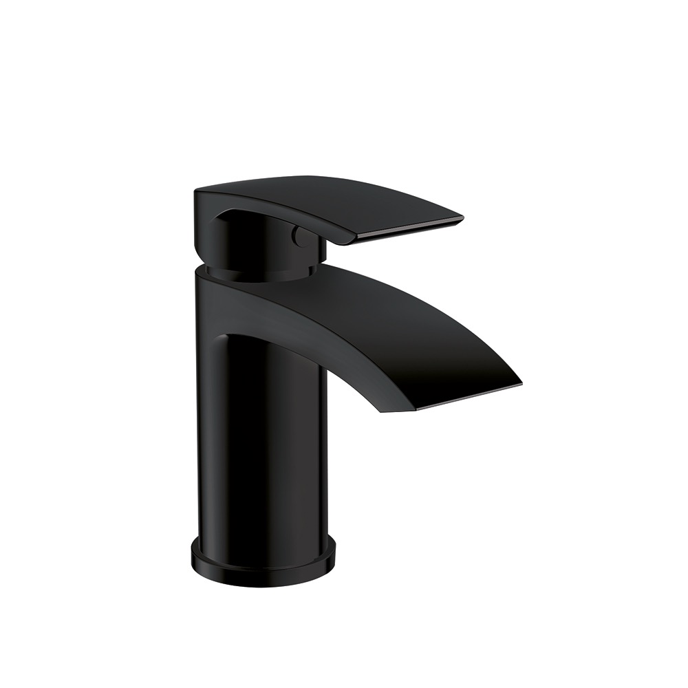 Belini Mono Basin Mixer with Push Waste Black