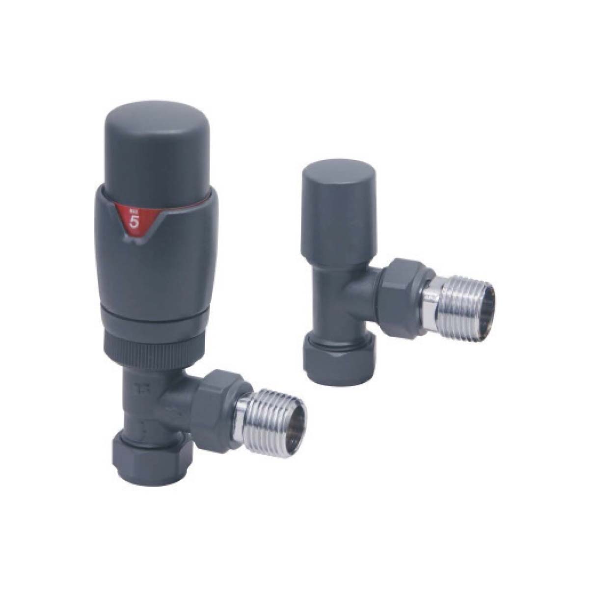 Designer Angled Valves (Pair) Anthracite