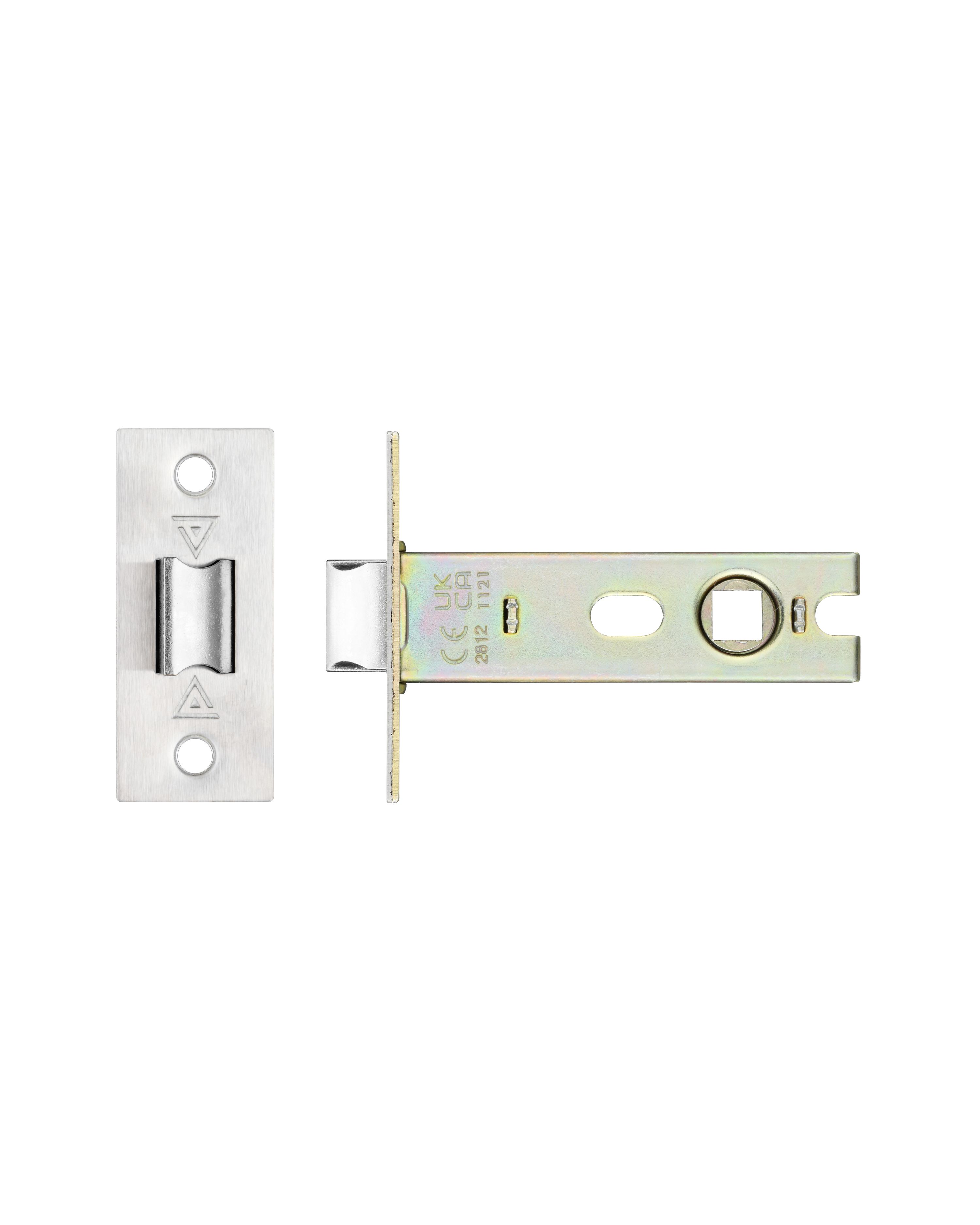 Project Tubular Latch 76mm - UKCA/CE, Square Forend, Satin Stainless Steel