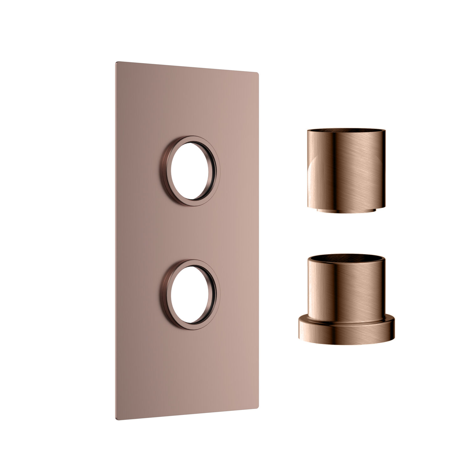 Concealed Plate with Sleeves (1 Outlet) Brushed bronze