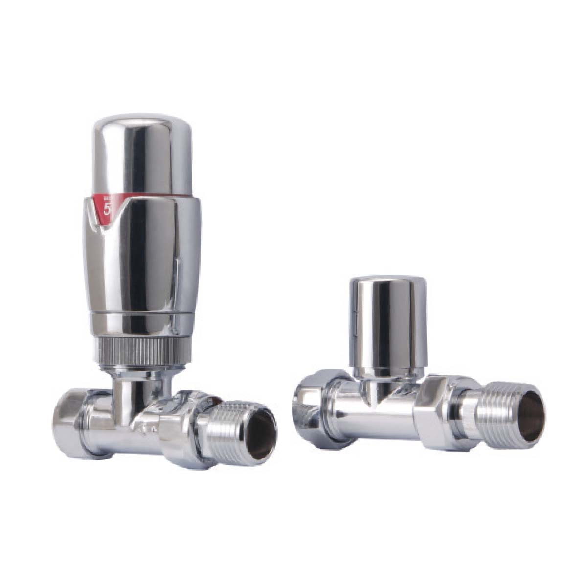 Designer Straight Valves (Pair) Chrome