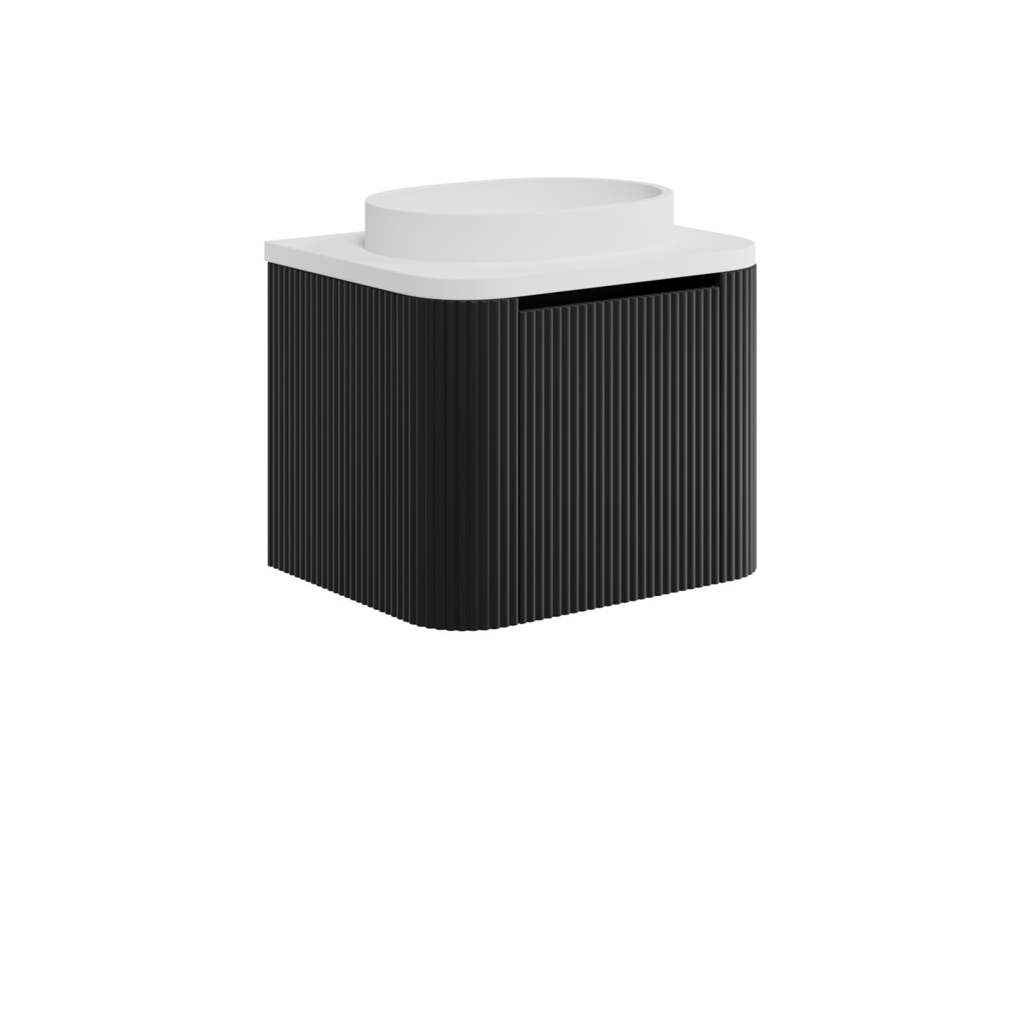 Linea Curve 600 Cabinet And Frame - Matt Blck