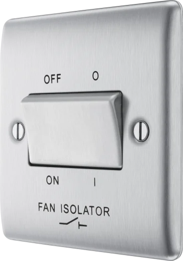 BG Nexus Metal 10Amp 3 Pole Fan Isolator Brushed Steel