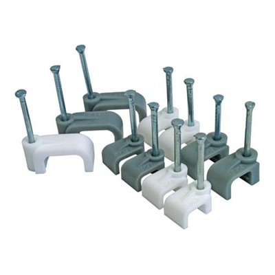 Flat Twin & Earth Cable  Clips 1mm - Grey
