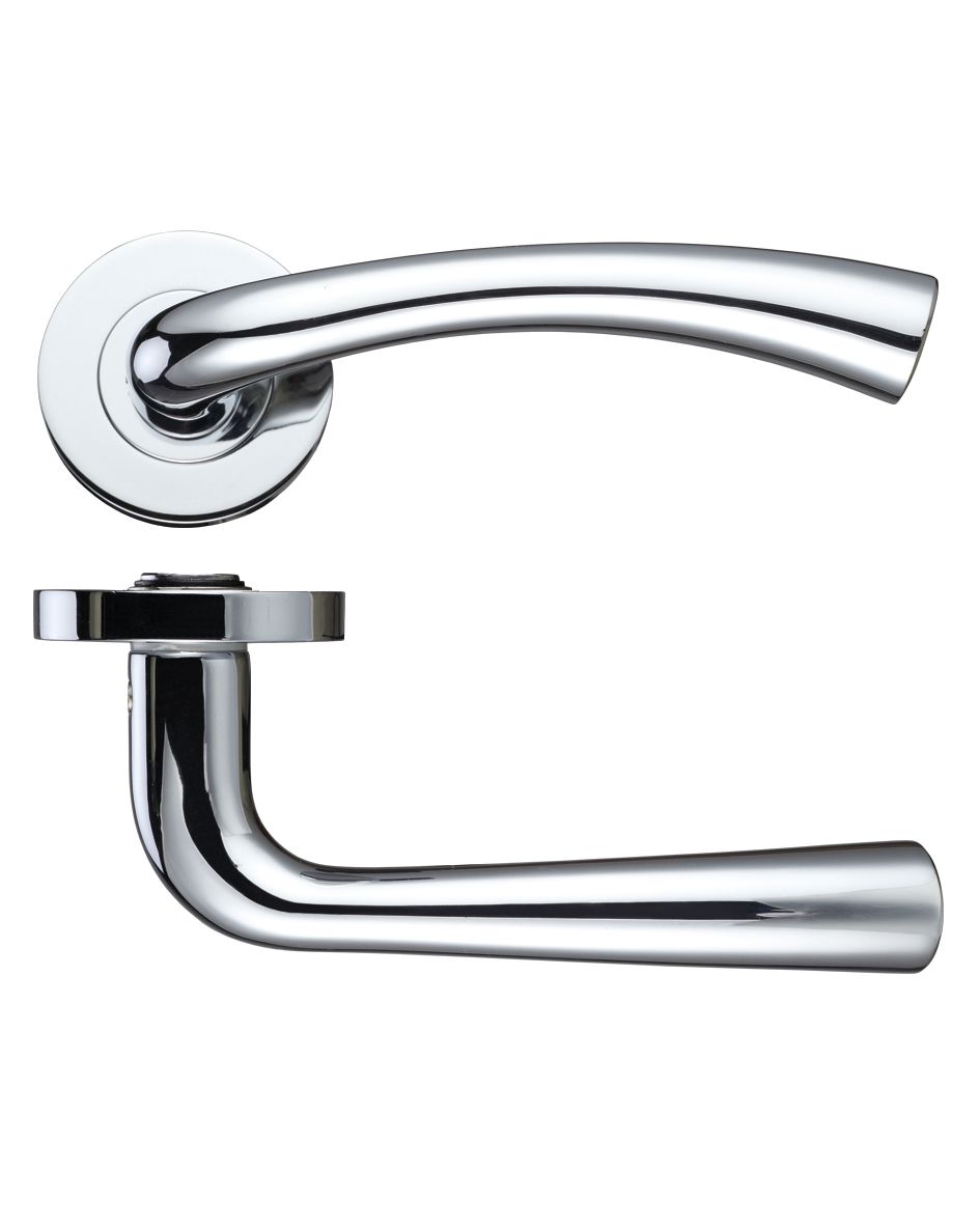 Florence Lever - Screw On Rose 130mm x 65mm Polished Chrome