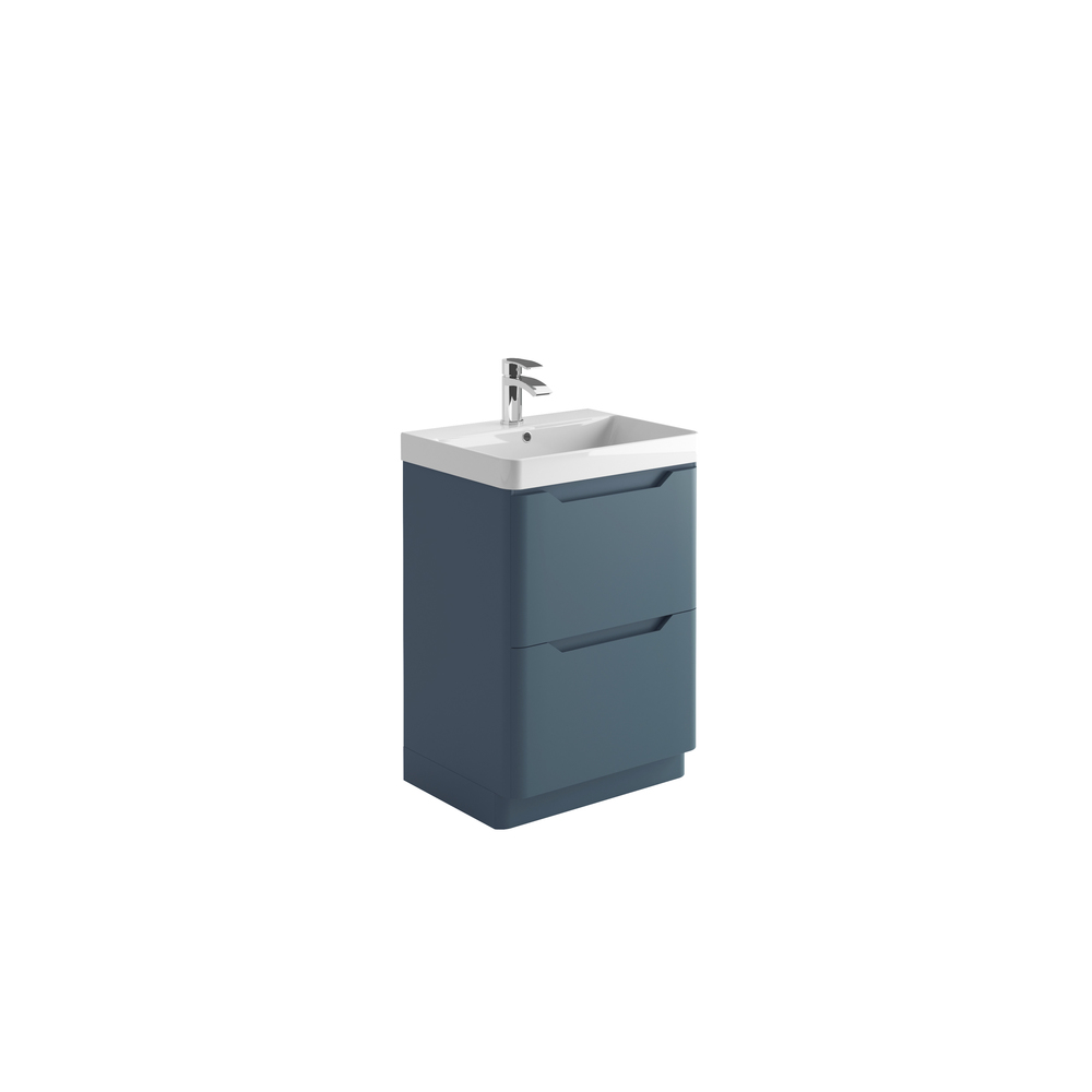 Ella 600 Floor Unit And Basin - Matt Twilight Blue