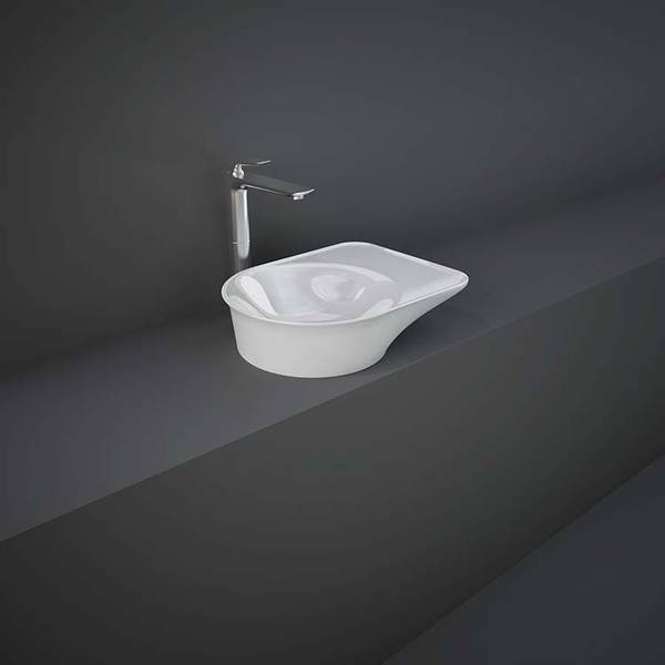 RAK Valet Countertop Wash Basin, 48cm, Gloss White