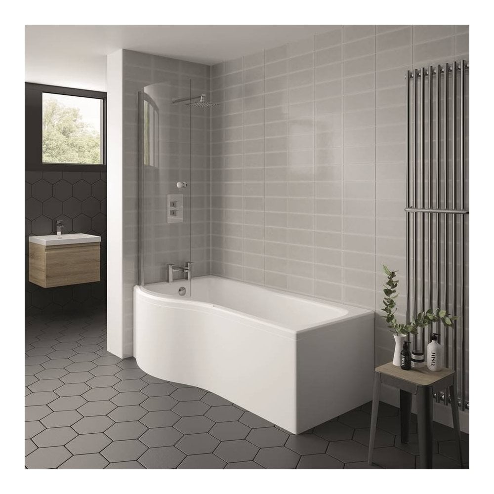 Oblique P Shaped Bath 1700x850mm L/H With Legs