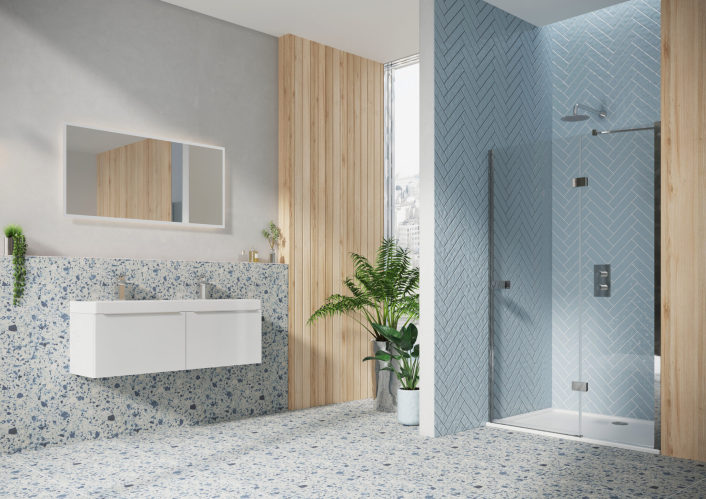 Scudo Dawn Athena Hinged Inline Shower Door, 6mm — 1000mm by Scudo