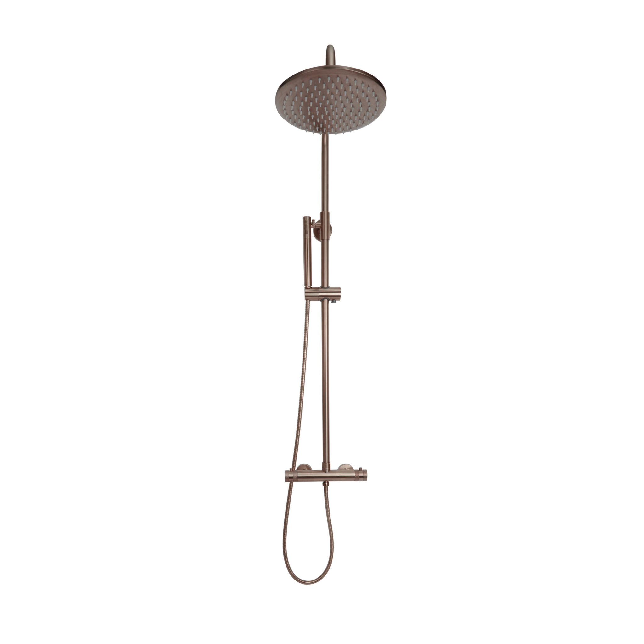 Core Brushed Bronze Round Rigid Riser Shower