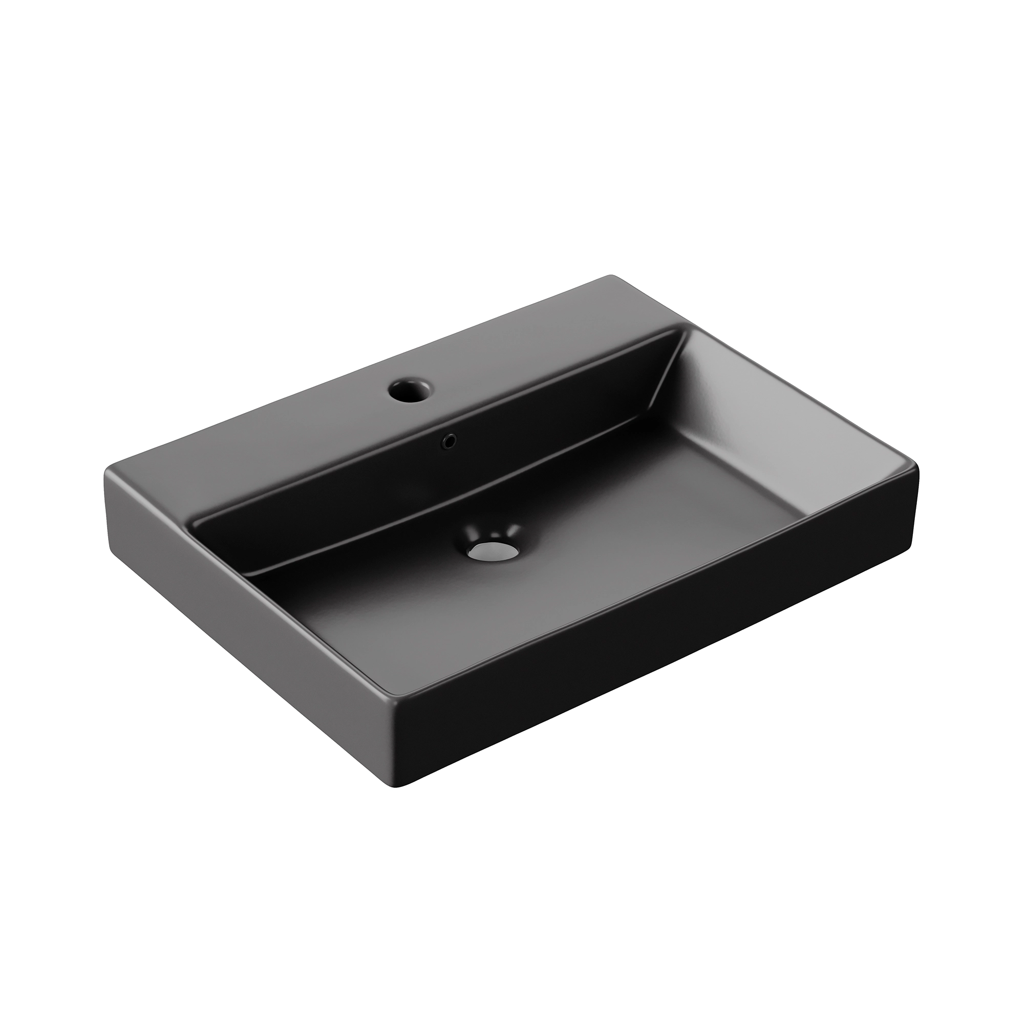 Vanya 60cm Wall Mounted Washbasin - Black