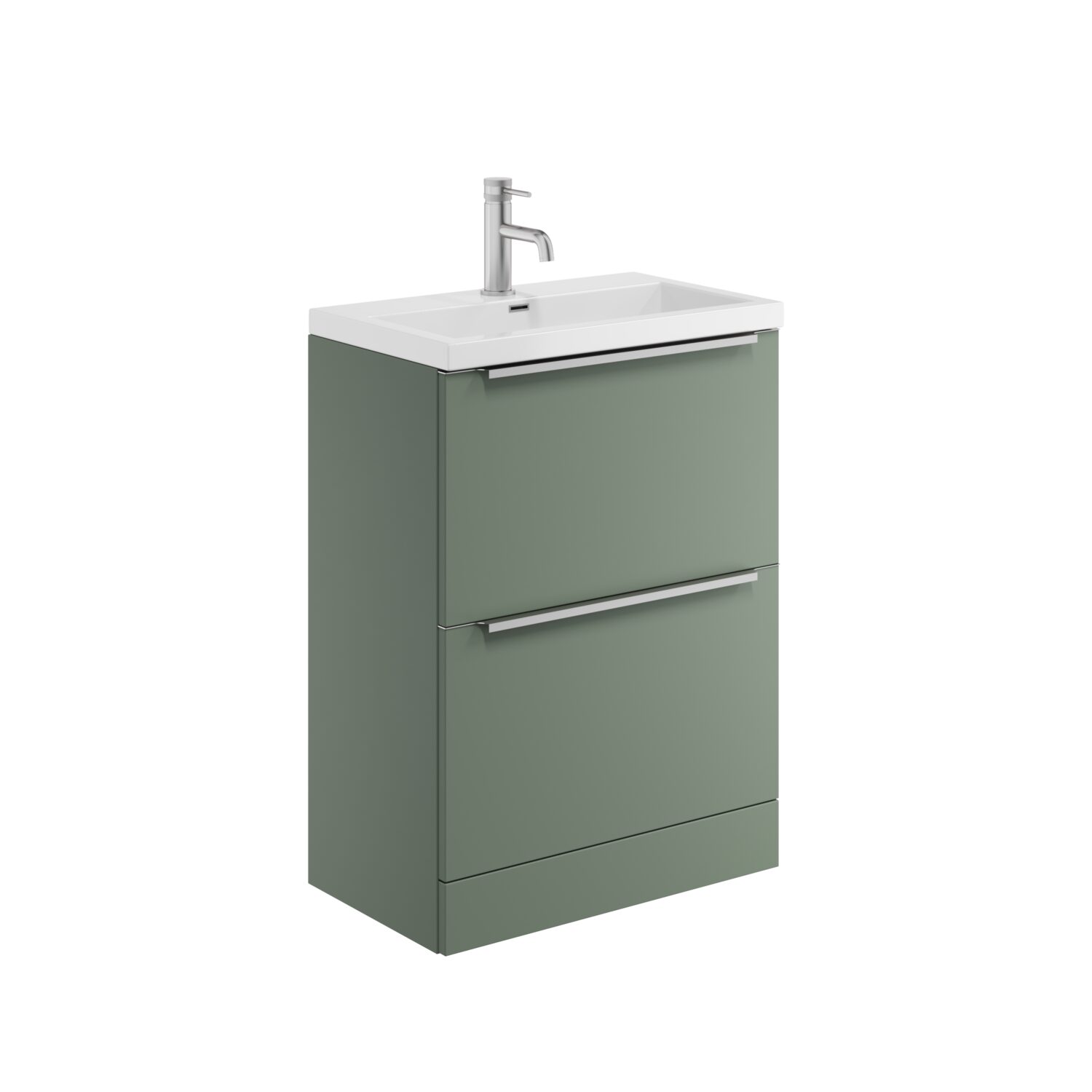 Muro Plus 600 Floorstanding Cabinet And Basin - Reed Green