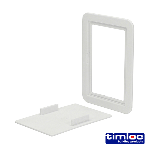 Timloc Access Panel - Plastic - Clip Fit - White 115 x 165