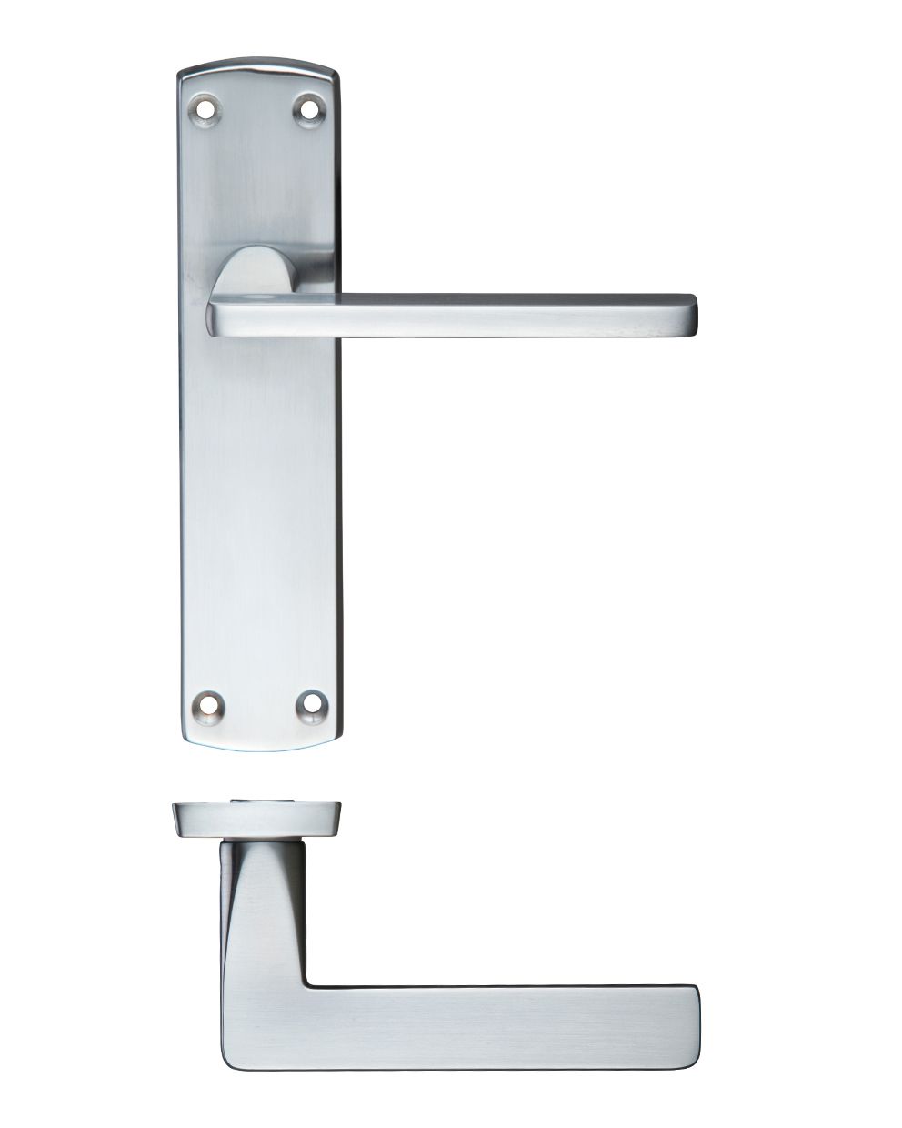 Leon Lever Latch Backplate 170mm x 40mm Satin Chrome