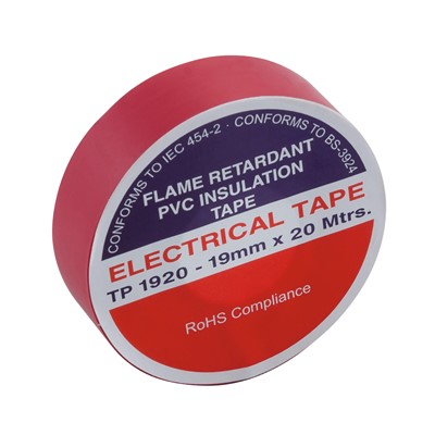 PVC Tape 19 x 20Mtrs BSl Approved Red