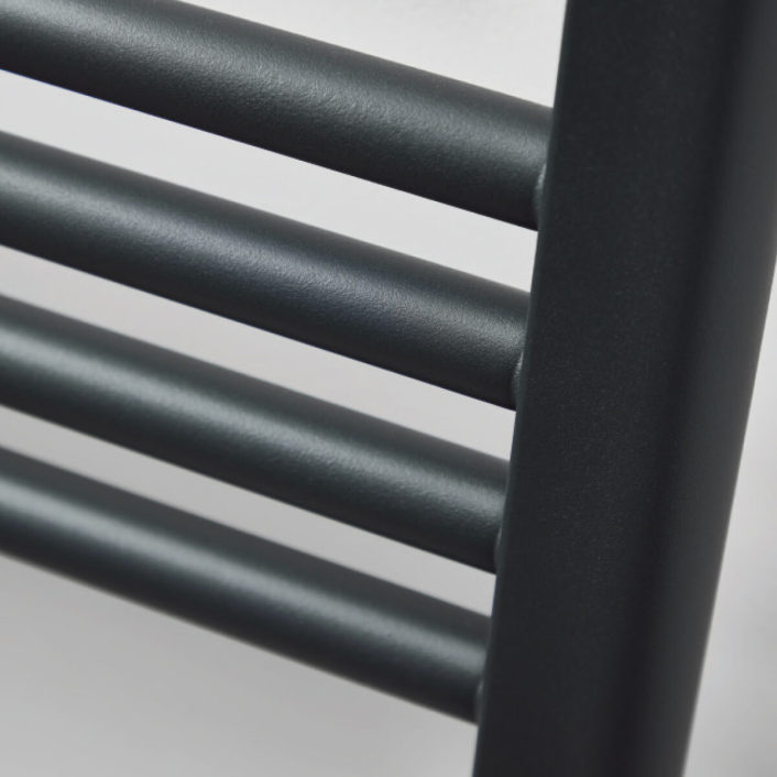 Scudo Ember 22mm Straight Towel Rail, Black — 600 x 800mm