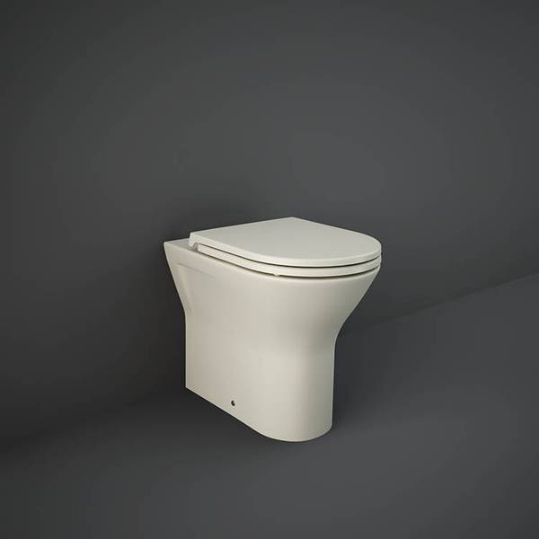 RAK Feeling Rimless BTW Pan Matt Greige 550 x 360mm & Soft Close Seat Matt Greige