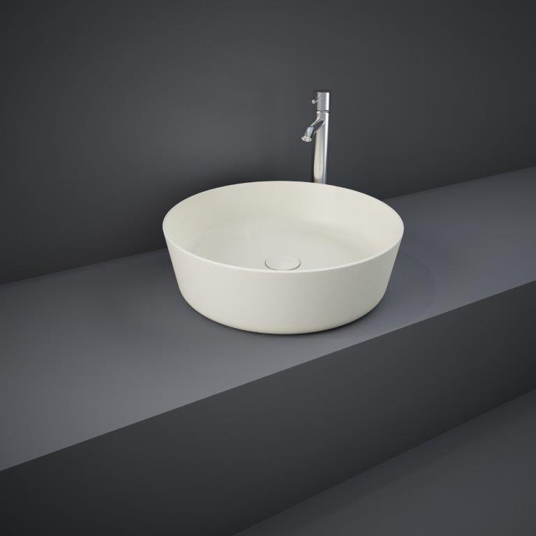 RAK Feeling 42cm Round Counter Top Wash Basin  in Matt Greige