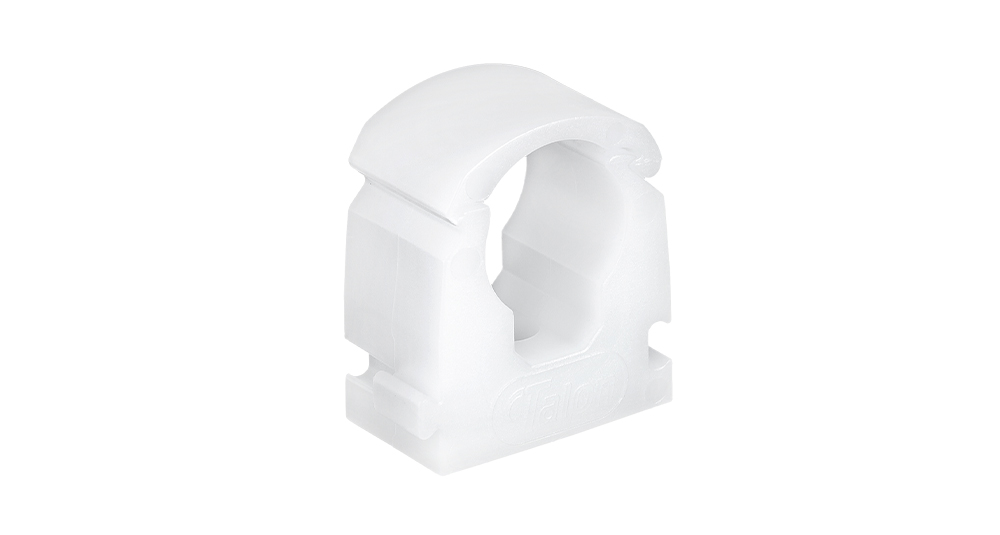 22mm Single Hinged Pipe Clips White