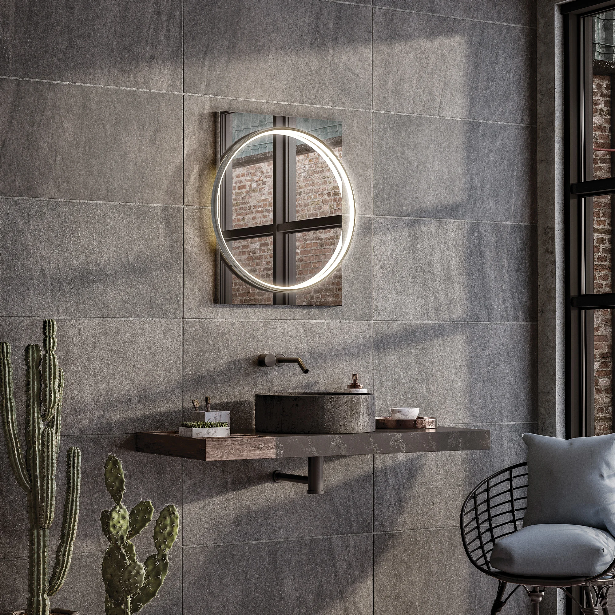 Solas 60 Mirror (Black Frame)