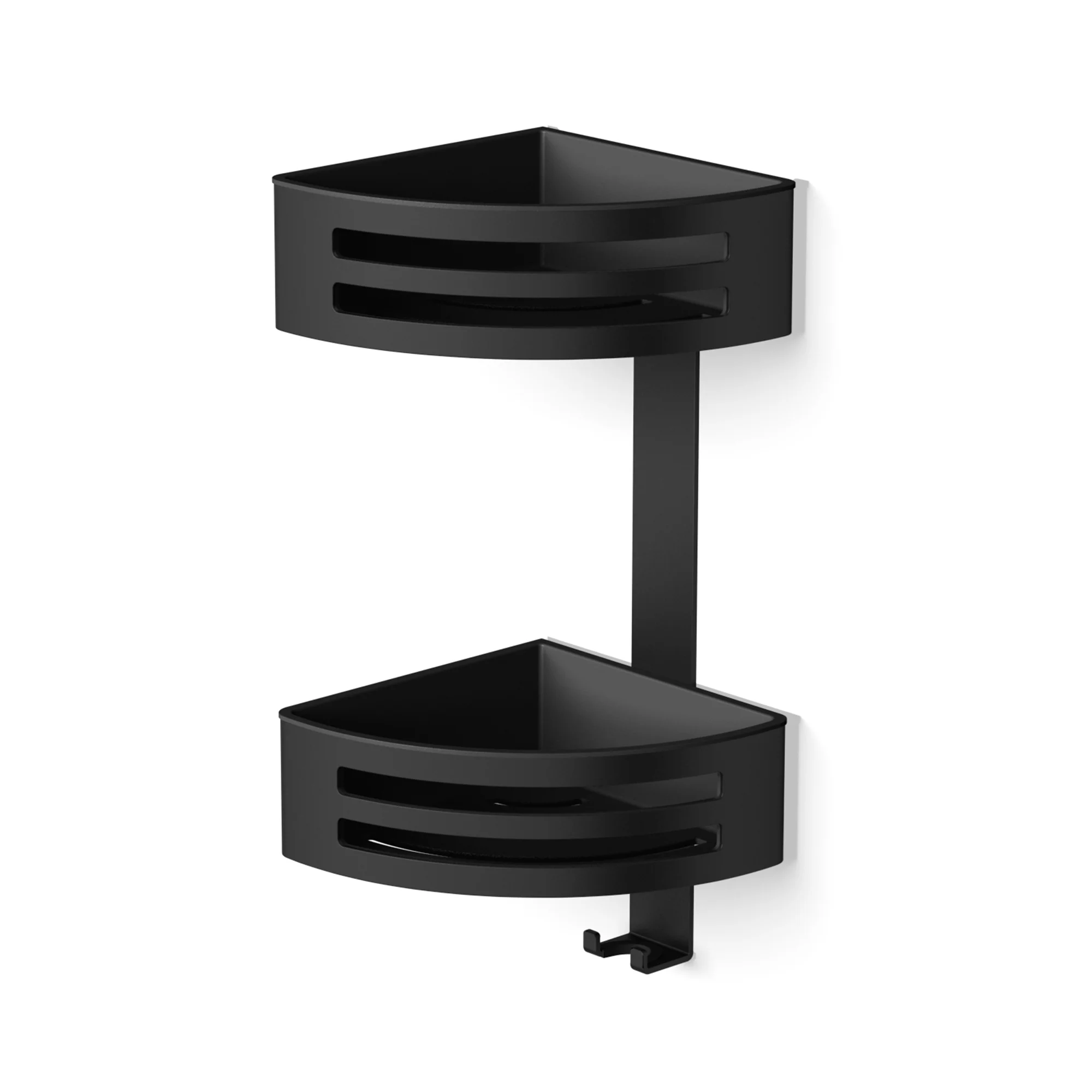 Two Tier Corner Shower Basket (Black) - Modern