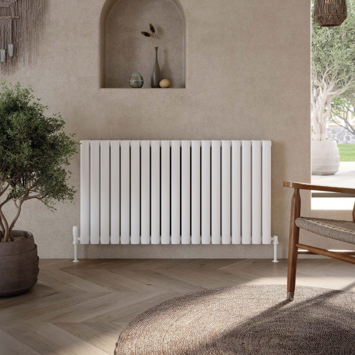 Scudo Apex Designer Radiator, Double Panel, 600 x 767mm — White