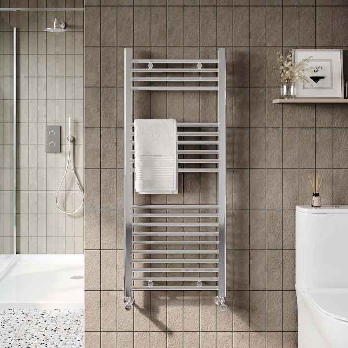 Scudo Ember 22mm Straight Towel Rail, Chrome — 500 x 1200mm