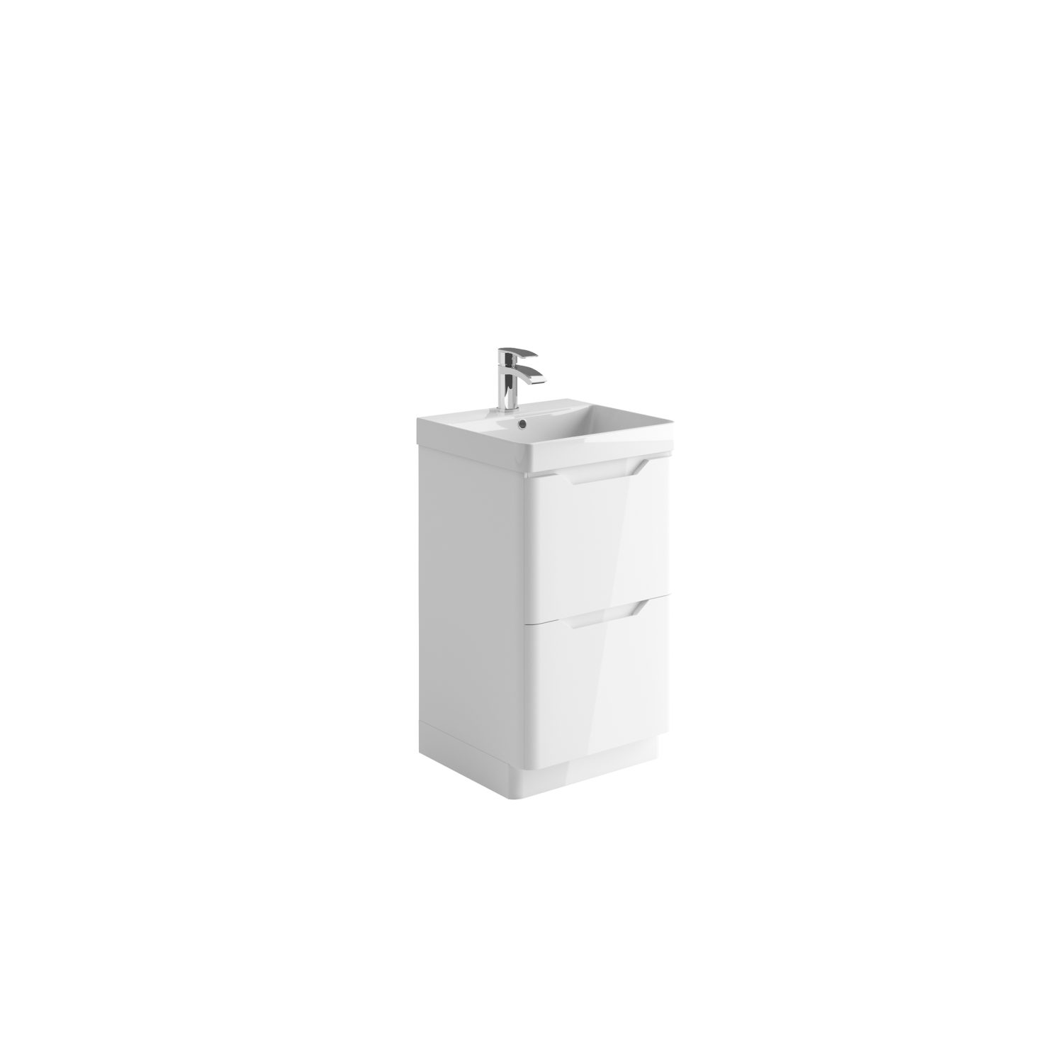 Ella 500 Floor Unit And Basin - High Gloss White