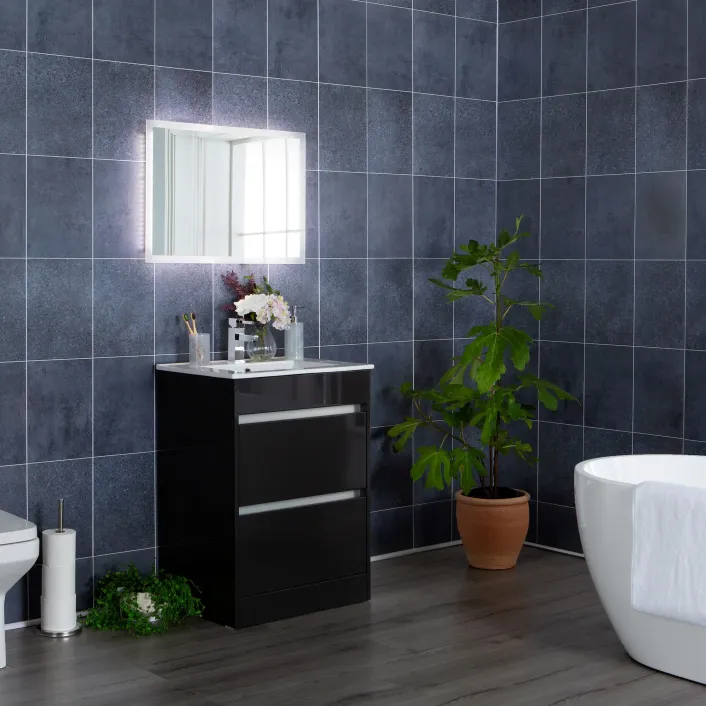 Golita Platinum Midnight Stone Blue PVC Wall Panel, 250x2600mm | M33