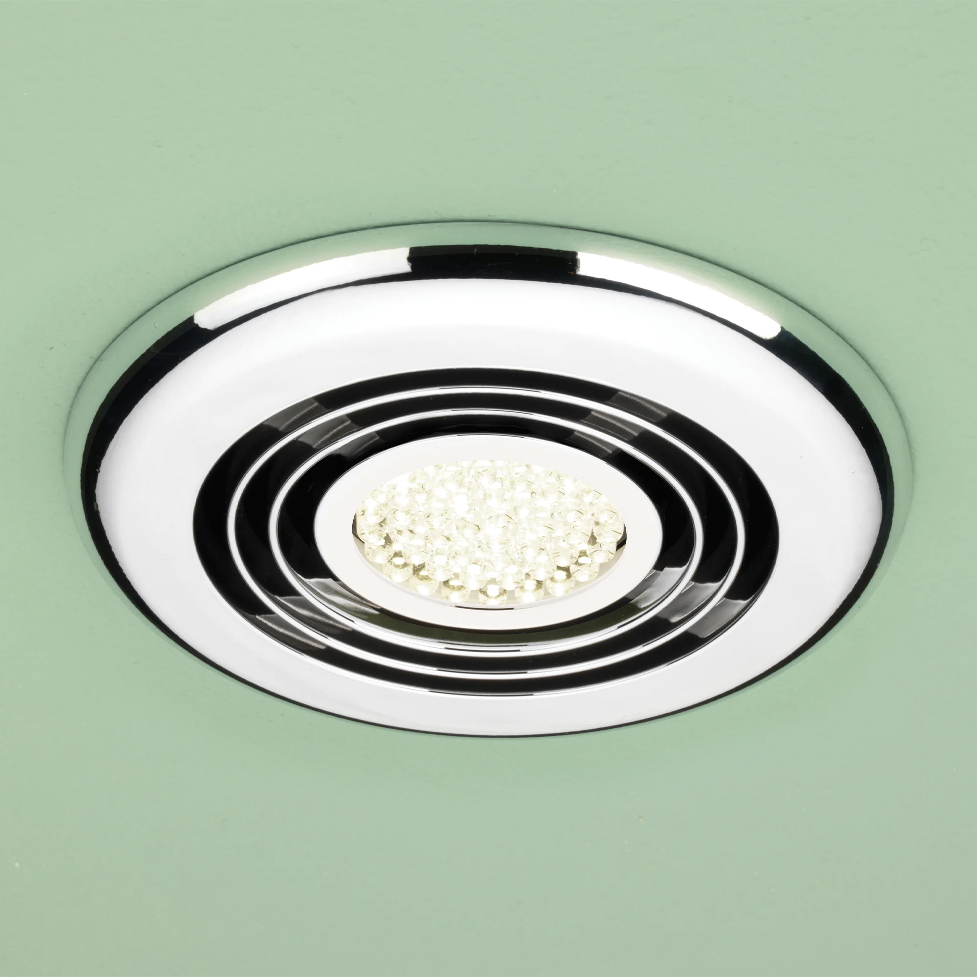 Turbo Inline Fan, Chrome - Warm White LED