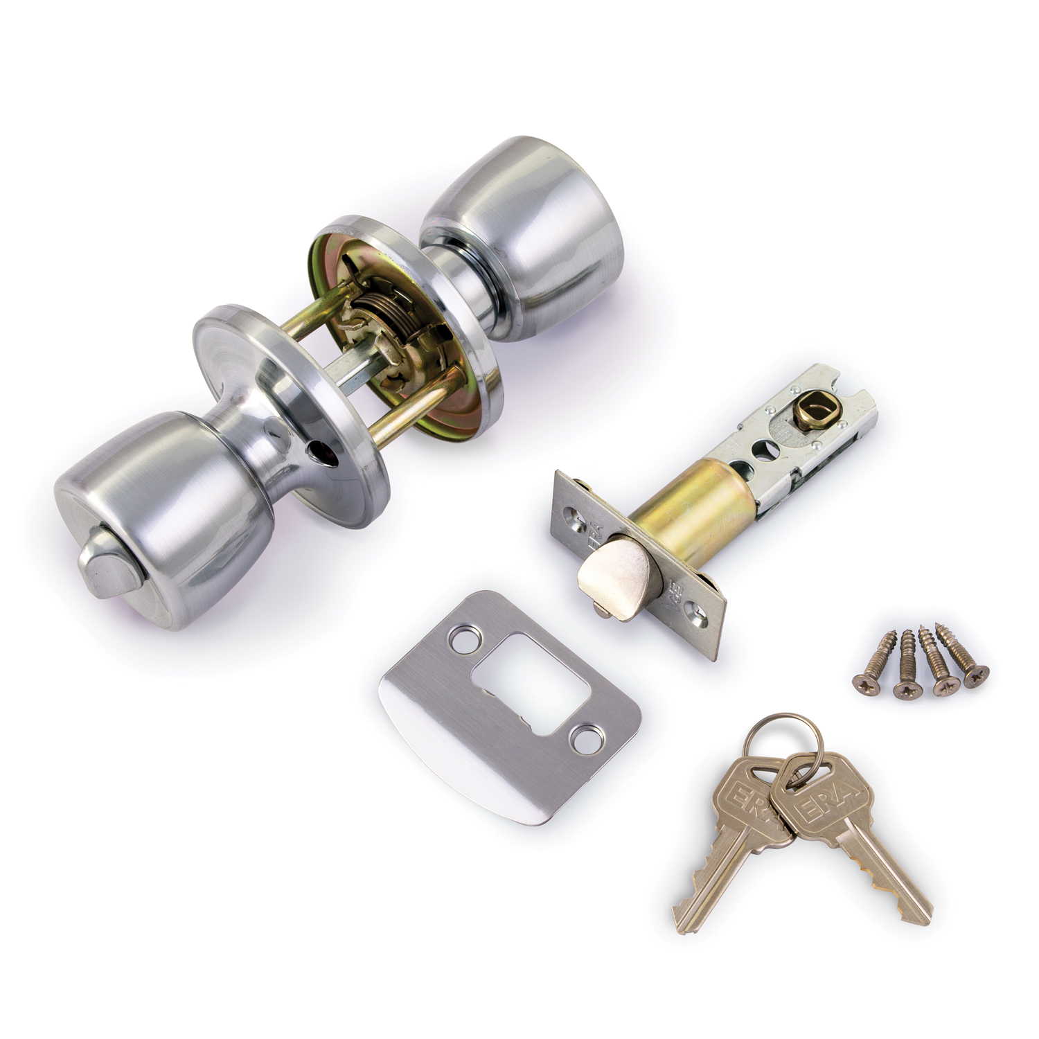 Entrance lockset.Tulip.Satin.Card 