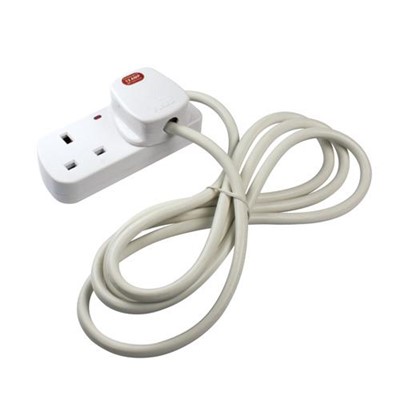 2 Gang Extension Lead 13Amp + 2Mtrs Cable