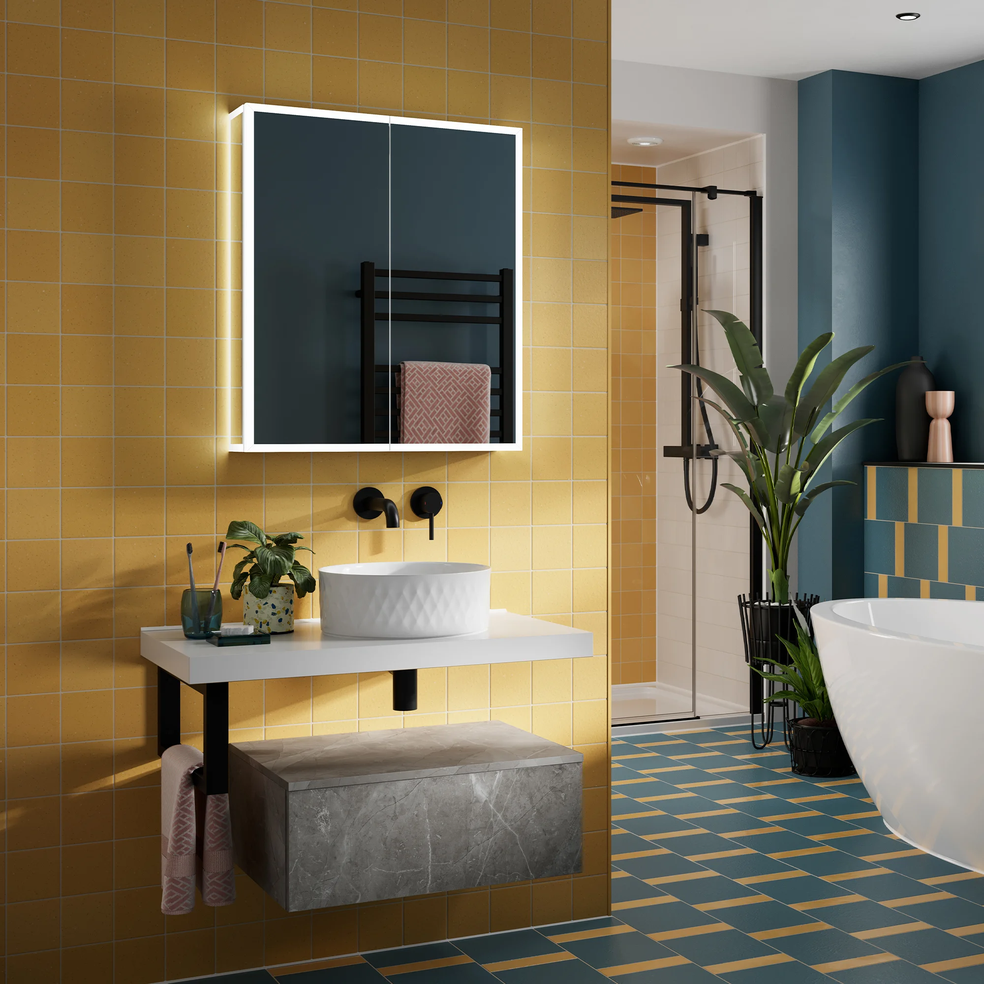 Sound LED Bluetooth Bathroom Cabinet – 50 cm