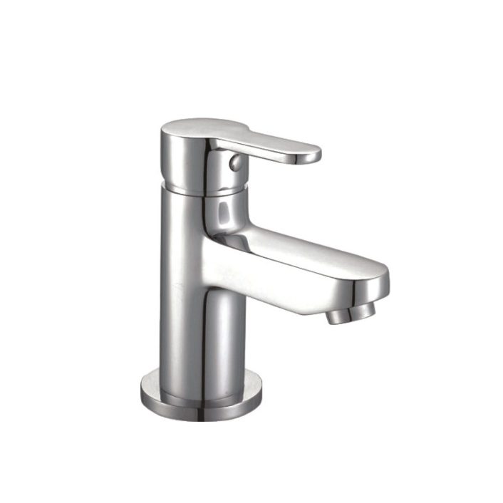 Scudo Favour Deck Mounted Mono Basin Mixer, Chrome, with Push Waste