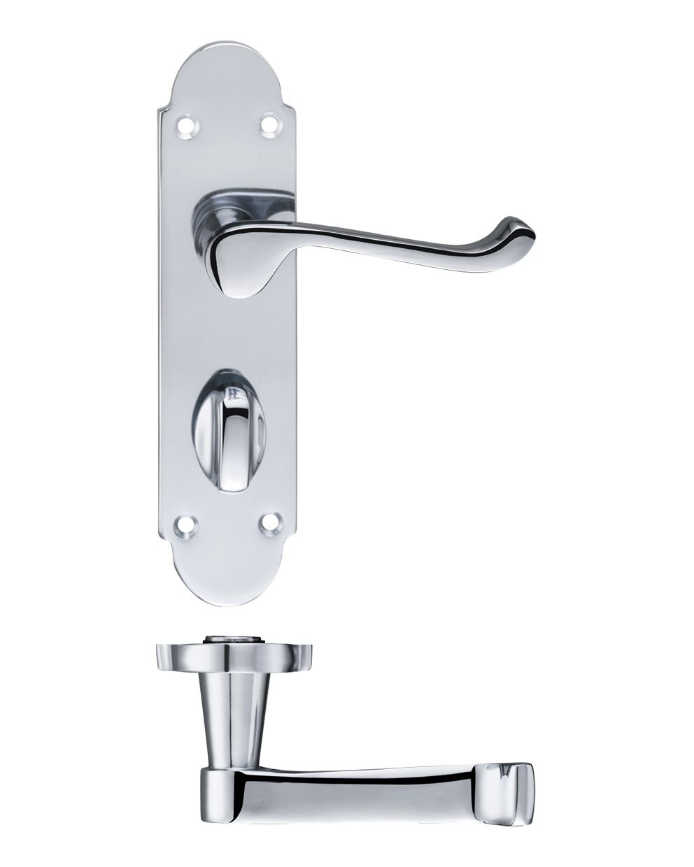 Project Oxford Lever on Bathroom Backplate - 168mm x 42mm Polished Chrome