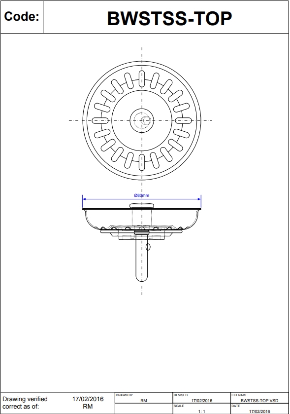 McAlpine Basket Strainer Waste